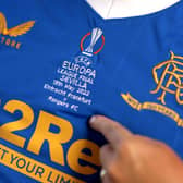 A close up of a fan’s shirt ahead of the Europa League final.