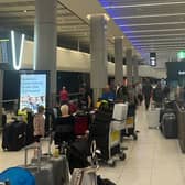 Queues at Manchester Airport this past weekend. 