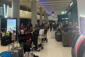 Queues at Manchester Airport this past weekend. 