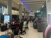 Queues at Manchester Airport this past weekend. 