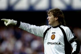 Goram with Motherwell in 2000 against Rangers