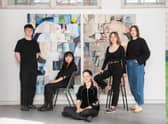 GSA students prepare for Degree Show 2022. L-R Billy Paterson, Joy Baek, Fleur Connor, Sophie Ammann and Leonie Hiller.