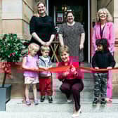 Nicola Sturgeon cutting the ribbon at the nursery.