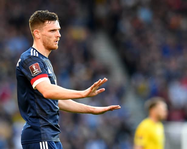 Andy Robertson on Scotland duty. Picture:  Mark Runnacles/Getty Images