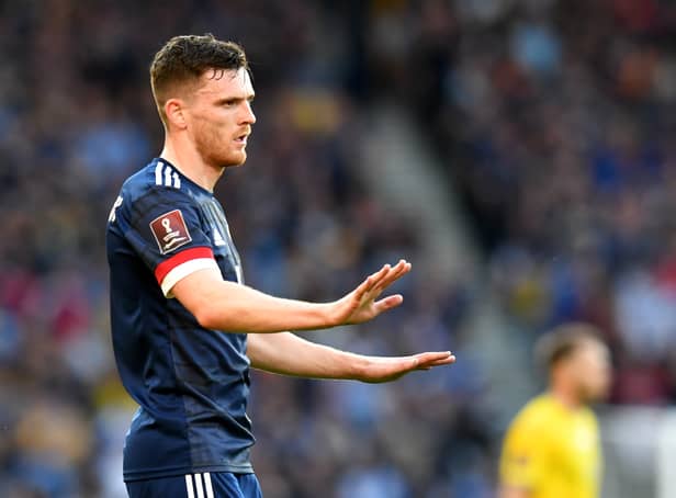 <p>Andy Robertson on Scotland duty. Picture:  Mark Runnacles/Getty Images</p>