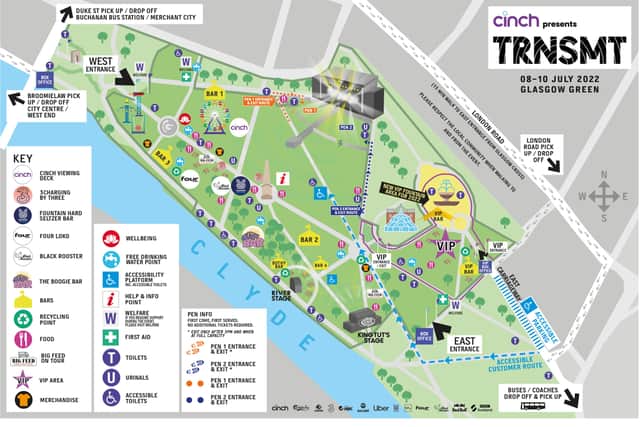The map for TRNSMT 2022.