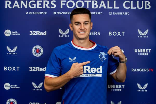 Rangers have signed former Derby County forward Tom Lawrence on a free transfer (Image: @RangersFC/Twitter)