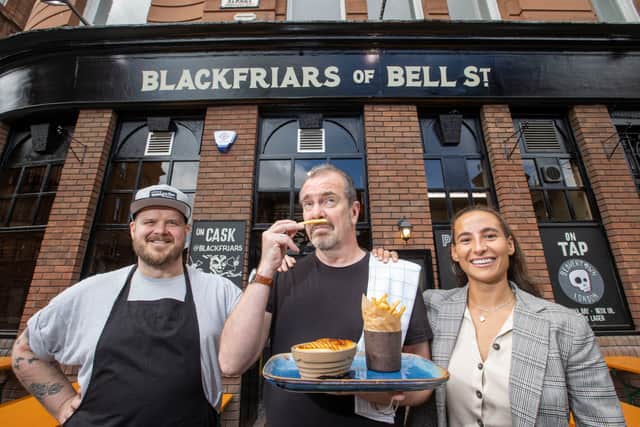Gavin Mitchell (centre) with Giovanna Giambastiani (social media manager) and John Molloy (group development chef).