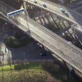 The outer two lanes of the Woodside viaduct have been closed for safety 