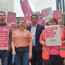 Anas Sarwar with the striking staff.