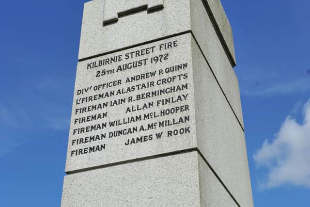 The memorial to the Kilbirnie Street fire victims.
