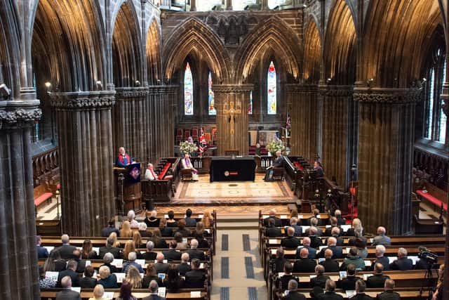 The service at Glasgow Cathedral.