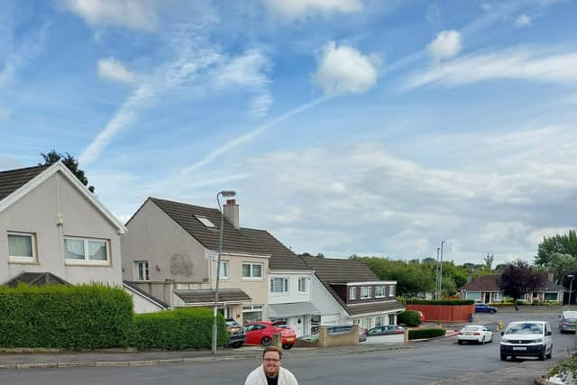 Cllr Kerr on one of the repaired roads.