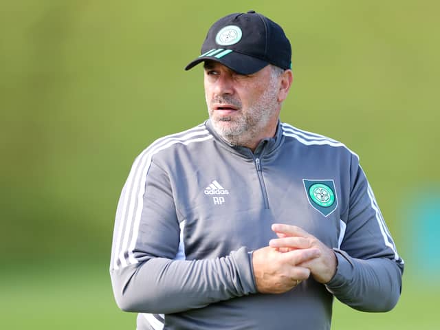 Ange Postecoglou, Manager of Celtic looks on during a Celtic Training Session ahead of their UEFA Champions League group F match against Real Madrid