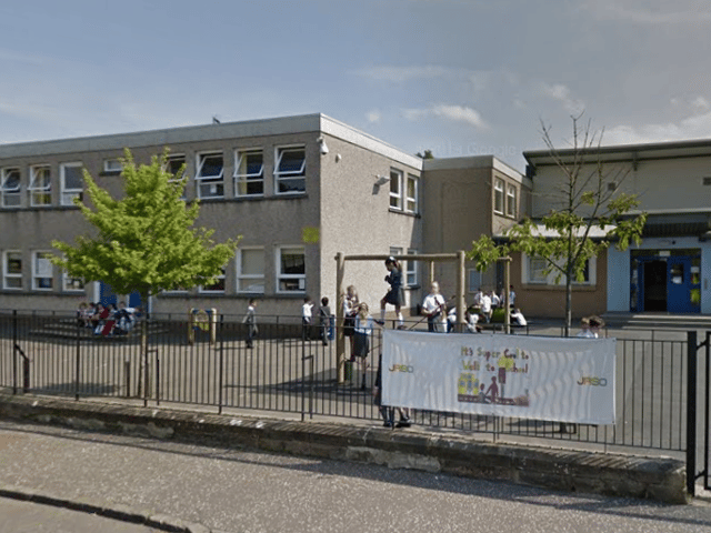 Giffnock Primary School fell victim to vandalism at the weekend 