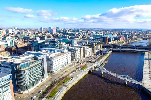 Clear skies over Glasgow.