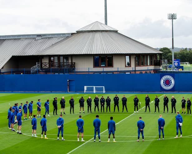 All teams at Rangers training centre observed a minutes silence in honour of the Queen.(Pic credit: Rangers FC) 