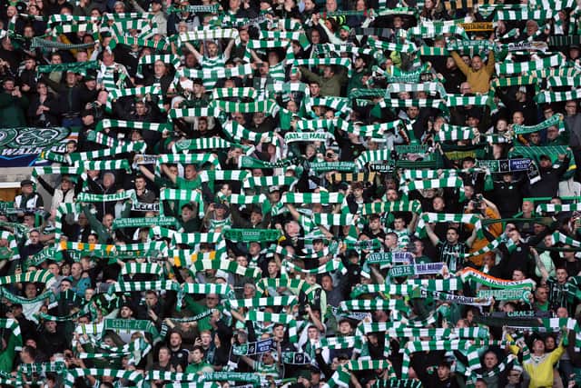 Celtic fans are seen during the UEFA Champions League group F match between Celtic and Real Madrid
