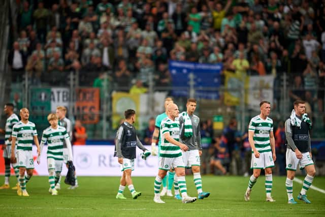 Players of Celtic walk off the field during the UEFA Champions League group F match between Shakhtar Donetsk