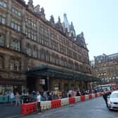 The Glasgow Central train station exterior could be given a clean.