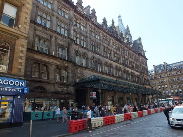 The Glasgow Central train station exterior could be given a clean.