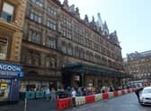 The Glasgow Central train station exterior could be given a clean.