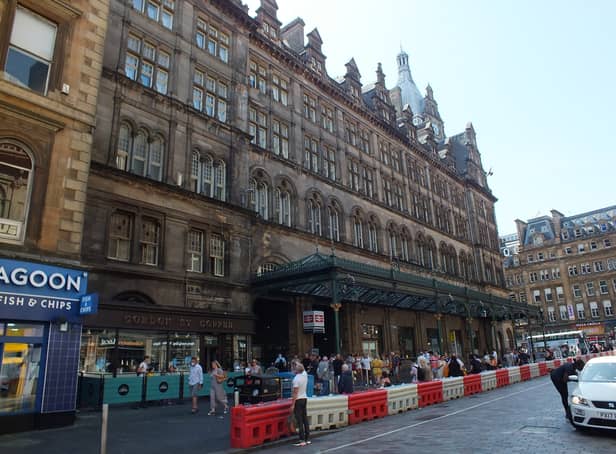 <p>The Glasgow Central train station exterior could be given a clean.</p>