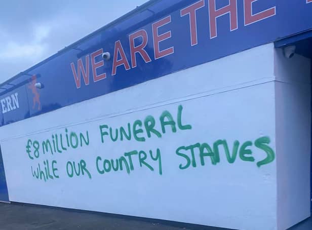 <p>The Ibrox pub was defaced by unknown vandals.</p>