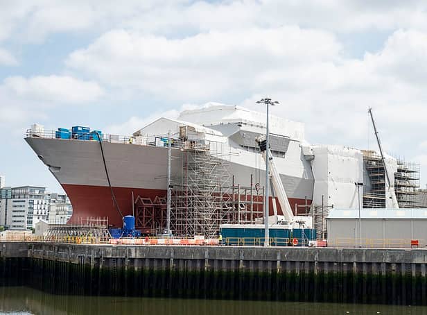 <p>The HMS Glasgow under construction in Govan will take to the River Clyde for the first time this year.</p>