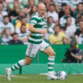 Aaron Mooy makes his first appearance for the club during the Cinch Scottish Premiership match between Celtic and Aberdeen