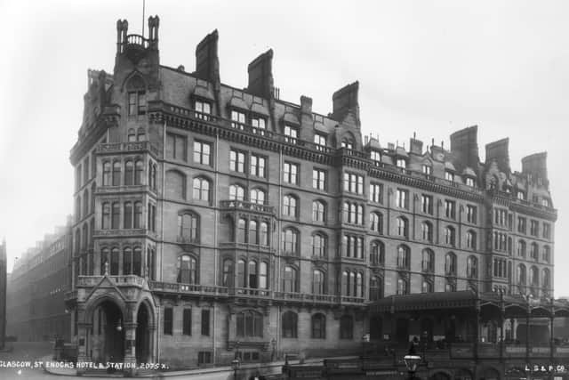 St Enoch’s Hotel in Glasgow, behind the railway station, opened in 1878. (Photo by London Stereoscopic Company/Hulton Archive/Getty Images)