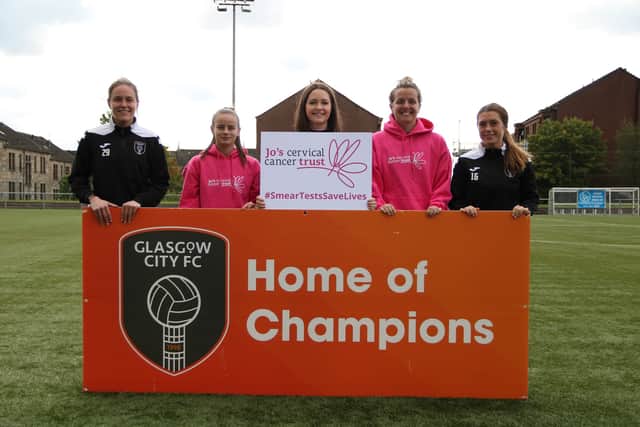 Women & girls club Glasgow City link up with Jo’s Cervical Cancer Trust (Credit: GCFC x Tony Cairney)