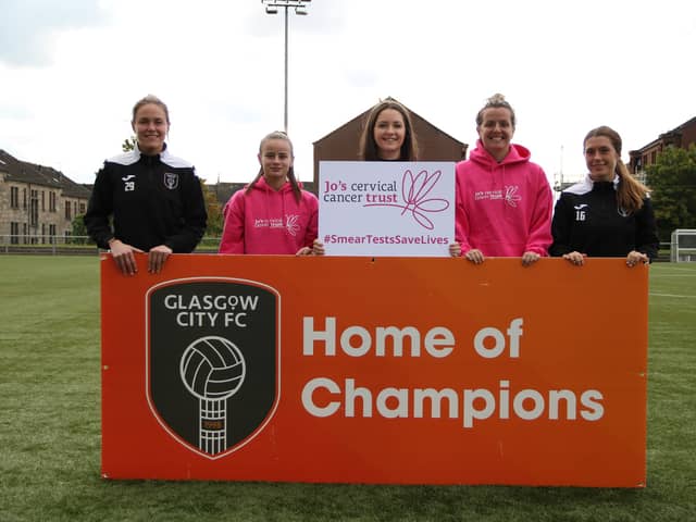 Women & girls club Glasgow City link up with Jo’s Cervical Cancer Trust (Credit: GCFC x Tony Cairney)