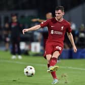Andy Robertson in action during the UEFA Champions League group A match between SSC Napoli and Liverpool at Stadio Diego Armando Maradona