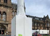 The graffiti tag that has sparked outrage from the Chinese Students and Scholars Association at the University of Glasgow. 
