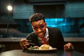 Former London mayoral candidate Niko Omilana as the President of Wagamama’s noodle union. 