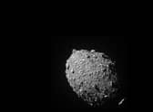 Asteroid moonlet Dimorphos as seen by the DART spacecraft 11 seconds before impact (Credits: NASA/Johns Hopkins APL)