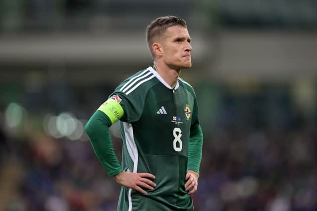 Steven Davis during the UEFA Nations League League C Group 2 match between Northern Ireland and Kosovo at Windsor Park