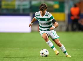Jota controls the ball during the UEFA Champions League group F match between Shakhtar Donetsk and Celtic at The Marshall Jozef Pilsudski’s Municipal Stadium