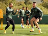 David Turnbull and Daizen Maeda are seen training