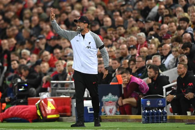 Liverpool manager Jurgen Klopp reacts on the touchline during the UEFA Champions League group A match against AFC Ajax