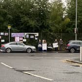 Anti-abortion protestors today,  October 4, outside the Queen Elizabeth University Hospital.