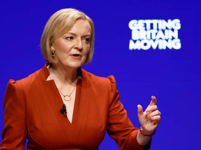 Prime Minister Liz Truss speaks during the final day of the Conservative Party Conference