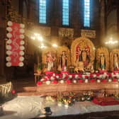 The pandal created for the Durga Puja celebration in the Thomas Coats Memorial Baptist Church. (Pic: @deepstagram27 on Instagram)