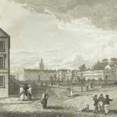 George Square in it’s early development as depicted in the engraving by Joseph Swan.
