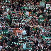 Celtic supporters cheer during the UEFA Champions League Group F football match RB Leipzig v Celtic in Leipzig, eastern Germany 