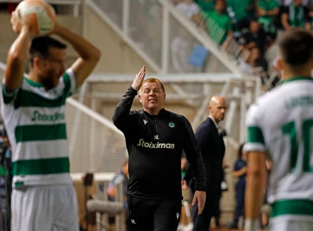 <p>Ex-Celtic manager Neil Lennon is in charge of Omonia. Credit: Getty.</p>
