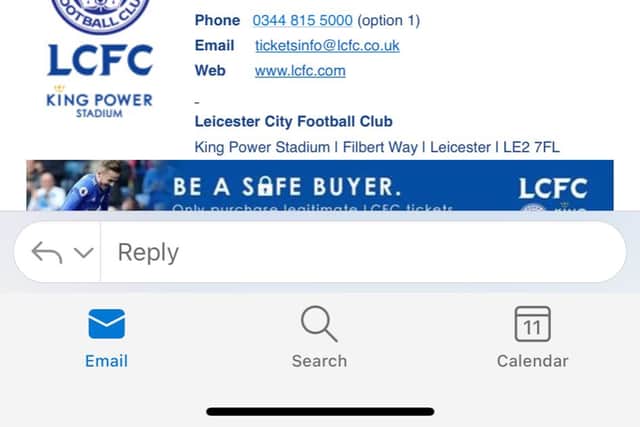The football club supposedly responded to the supporter’s request via email (Image - Twitter)