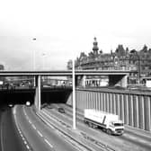 One of Glasgow’s infamous ‘bridges to nowhere’ at Charing Cross - it was transformed into Tay House in the mid 90s.