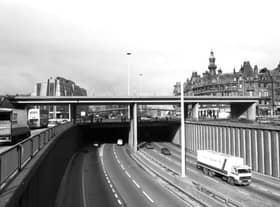 One of Glasgow’s infamous ‘bridges to nowhere’ at Charing Cross - it was transformed into Tay House in the mid 90s.